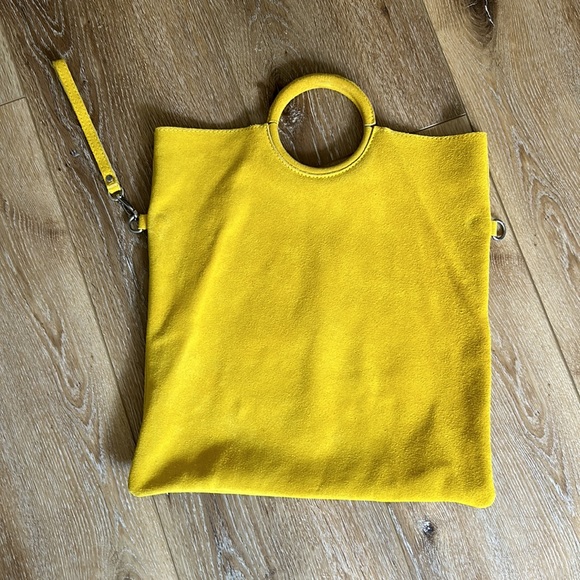 Ochre yellow suede purse / handbag new - Picture 4 of 9